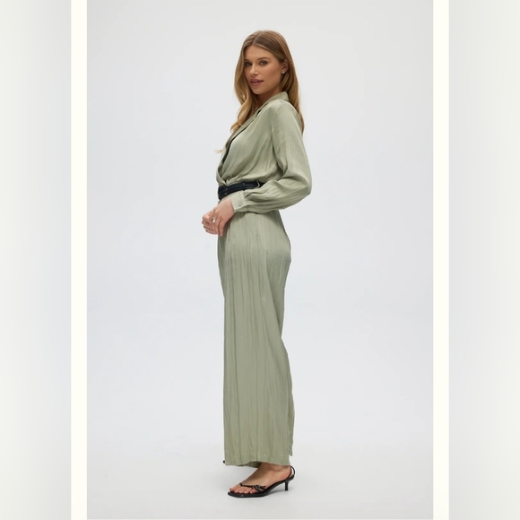 Joie/ Elegant Sage Green Jumpsuit/ Pleated/ Size US S - Picture 5 of 16